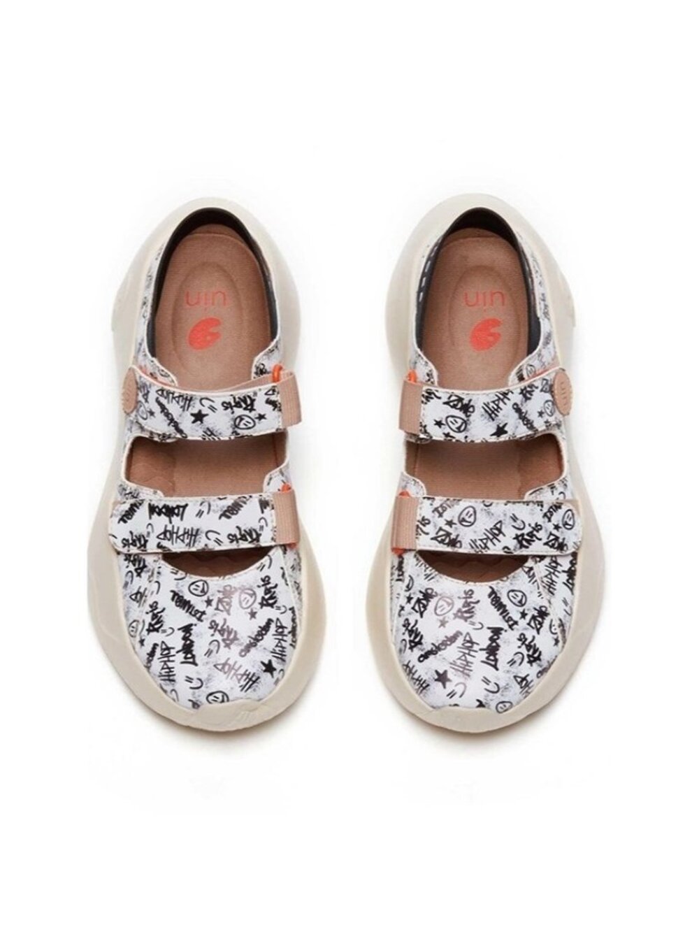 Size 9.5 UIN Art Travel Platform Sandals Women’s Graphic Graffiti Comfort Shoes